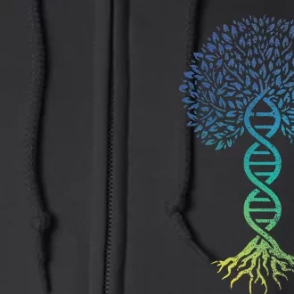 Tree Of Life DNA Science Genetics Earth Day Genealogy Blue Full Zip Hoodie