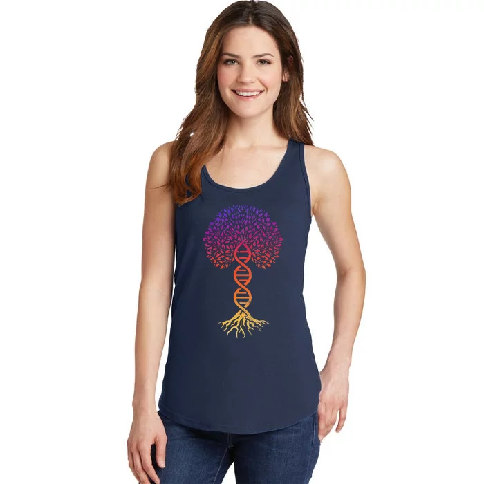 Tree Of Life DNA Science Genetics Earth Day Genealogy Gift Ladies Essential Tank