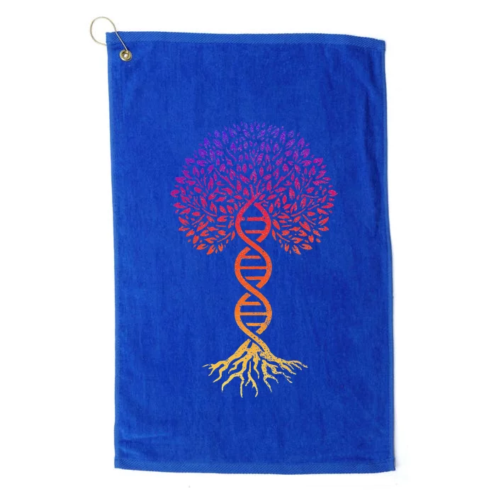 Tree Of Life DNA Science Genetics Earth Day Genealogy Gift Platinum Collection Golf Towel