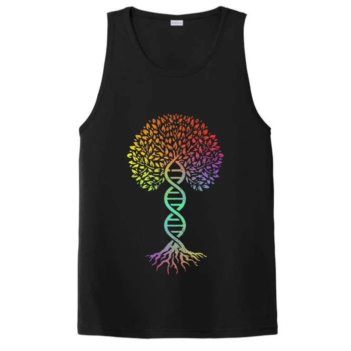 Tree Of Life DNA Science Genetics Earth Day Genealogy Performance Tank