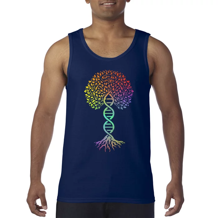 Tree Of Life DNA Science Genetics Earth Day Genealogy Tank Top