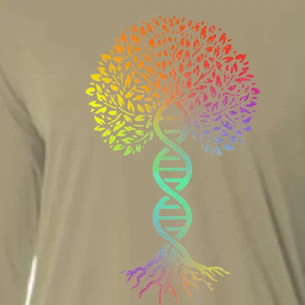 Tree Of Life DNA Science Genetics Earth Day Genealogy Cooling Performance Long Sleeve Crew