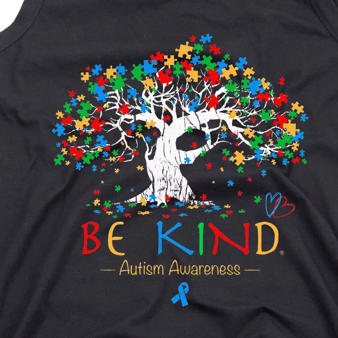 Tree Of Life Autism Awareness Month Puzzle ASD Supporter Tank Top