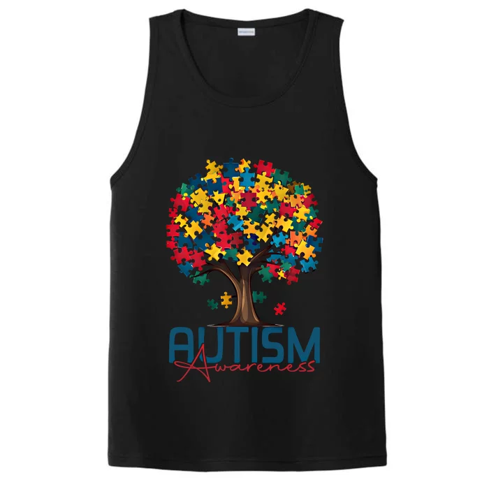 Tree Of Life Autism Awareness Month Funny Asd Supporter Gift Performance Tank