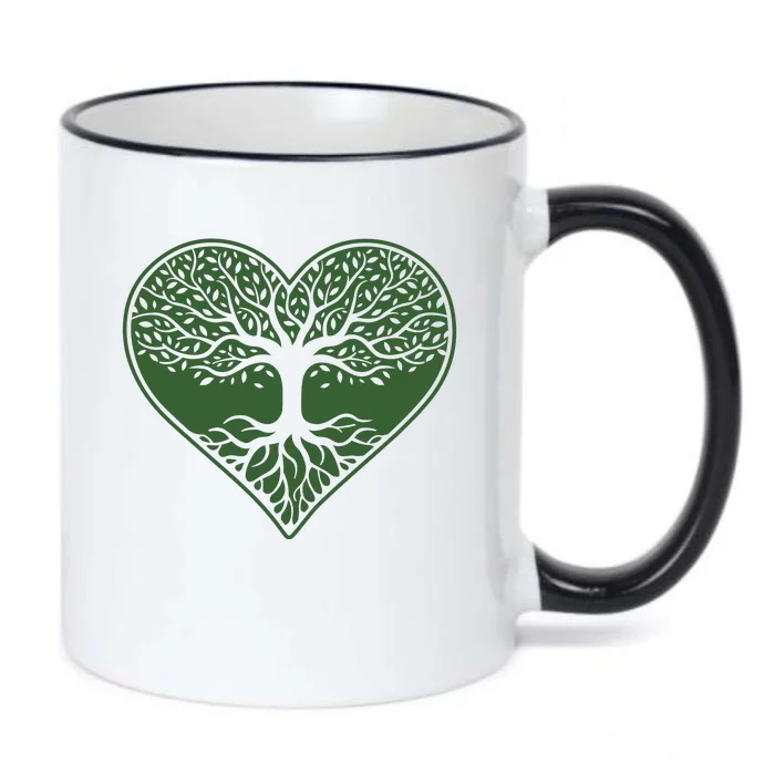 Tree Of Life Heart Nature Black Color Changing Mug