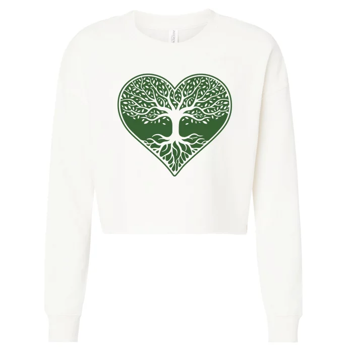 Tree Of Life Heart Nature Cropped Pullover Crew