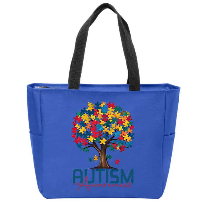 Tree Of Life Autism Awareness Month Funny Asd Supporter Gift Zip Tote Bag