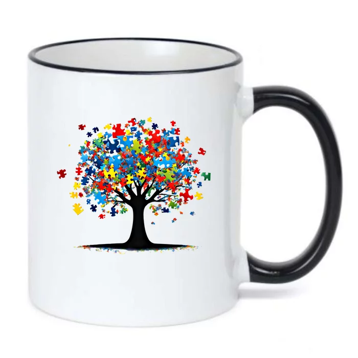 Tree Of Life Autism Awareness Day Autistic Gift Black Color Changing Mug