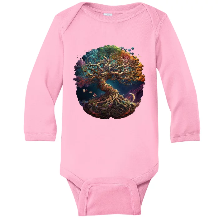 Tree Of Life Gift The Tree Of Life Meditation Baby Long Sleeve Bodysuit