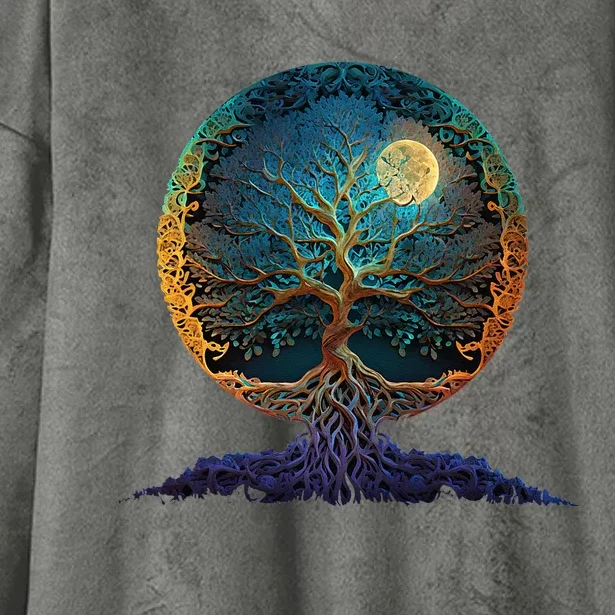 Tree Of Life Yoga Zen Namaste Meditation Hooded Wearable Blanket