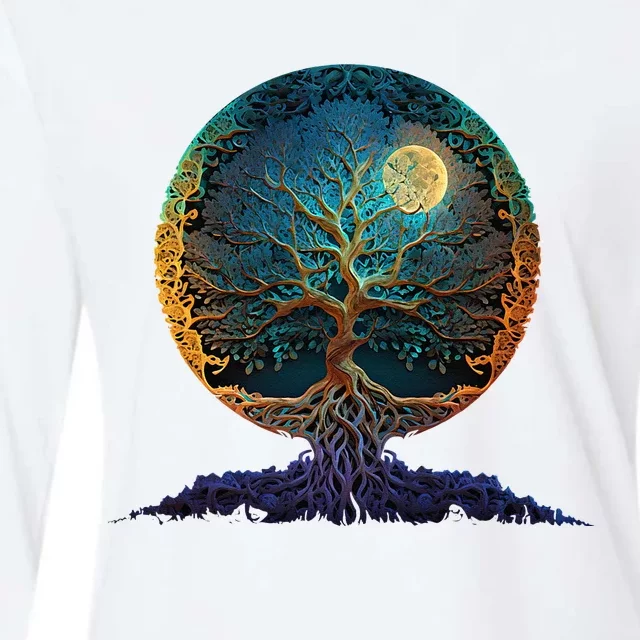 Tree Of Life Yoga Zen Namaste Meditation Womens Cotton Relaxed Long Sleeve T-Shirt