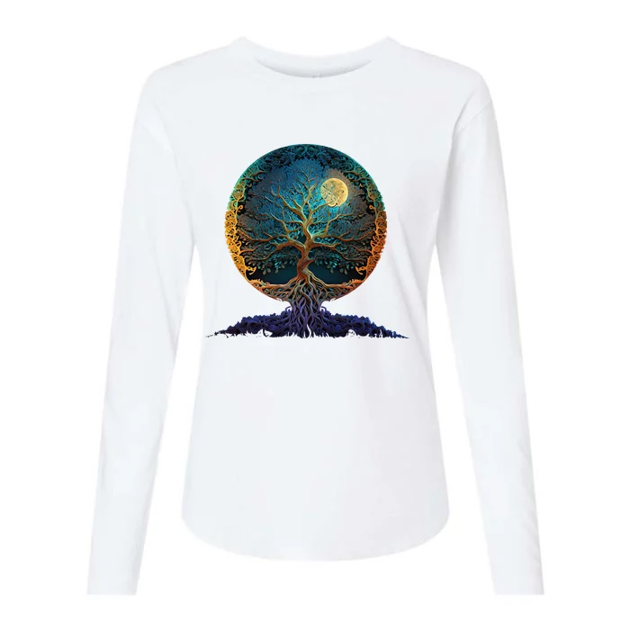 Tree Of Life Yoga Zen Namaste Meditation Womens Cotton Relaxed Long Sleeve T-Shirt