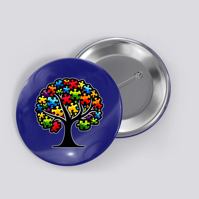 Tree Of Life Autism Awareness Month Funny Asd Supporter Gift Button