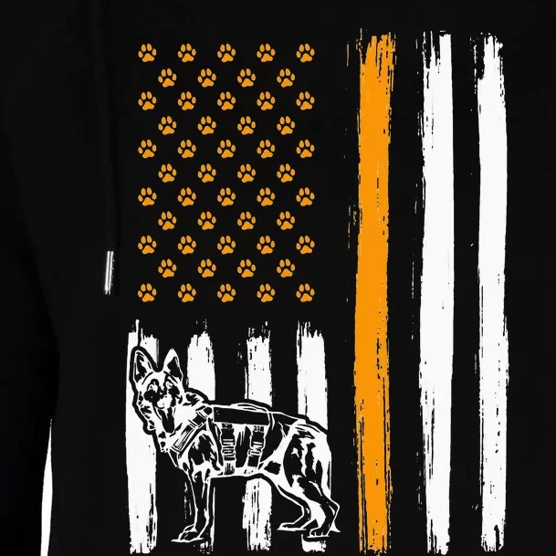 Thin Orange Line Dog Handler SAR K9 Search And Rescue Womens Funnel Neck Pullover Hood