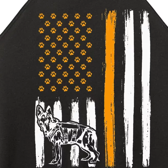 Thin Orange Line Dog Handler SAR K9 Search And Rescue Women’s Perfect Tri Rocker Tank