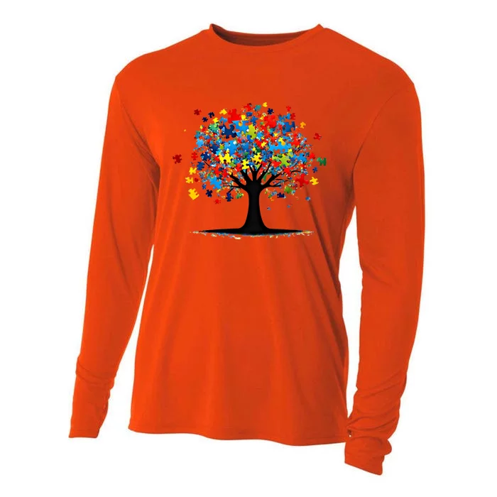 Tree Of Life Autism Awareness Day Autistic Gift Cooling Performance Long Sleeve Crew