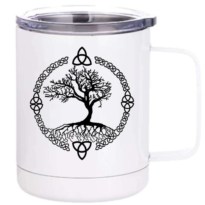 Tree Of Life Gift Yggdrasill Celtic Knot Gift Front & Back 12oz Stainless Steel Tumbler Cup