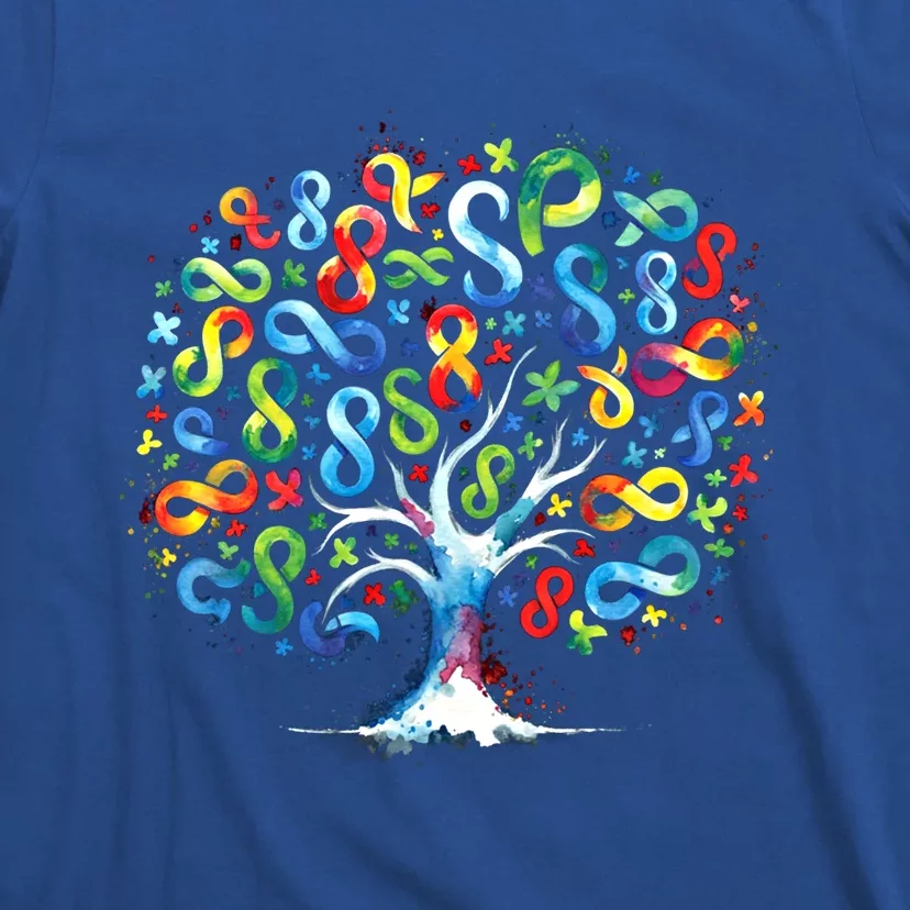 Tree Of Life Autism Awareness Day Autism Symbol Infinity Cool Gift T-Shirt