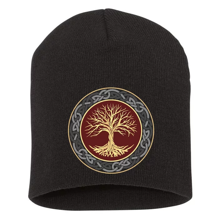 Tree Of Life Viking Celtic Tree Of Life Nordic Design Short Acrylic Beanie