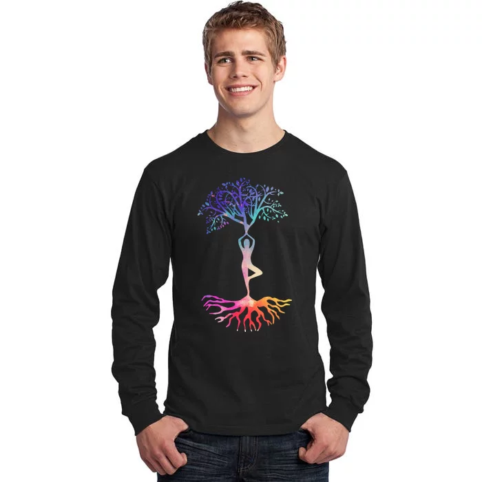 Tree Of Life With Colorful Yoga Tall Long Sleeve T-Shirt