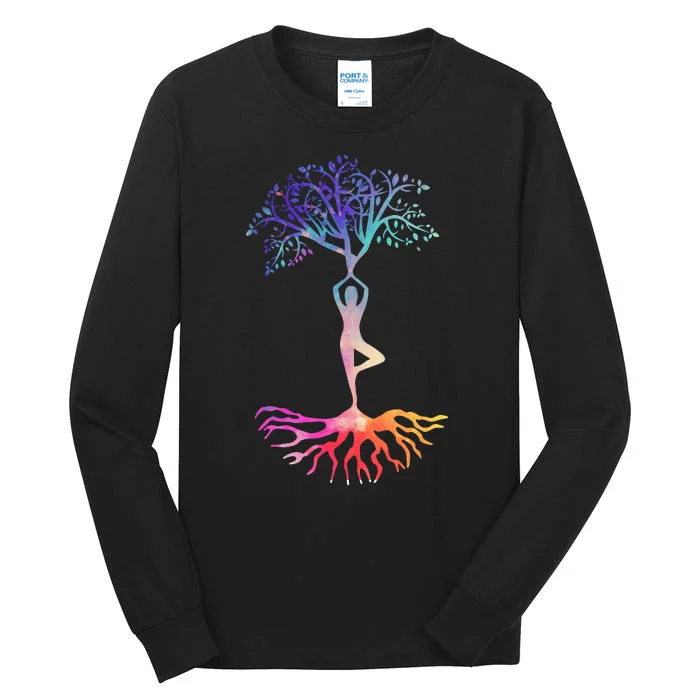 Tree Of Life With Colorful Yoga Tall Long Sleeve T-Shirt