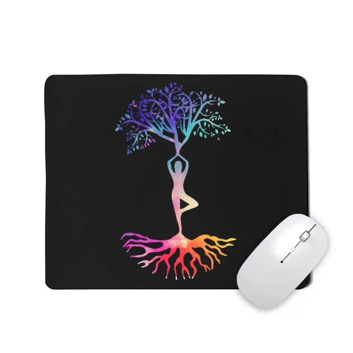 Tree Of Life With Colorful Yoga Mousepad