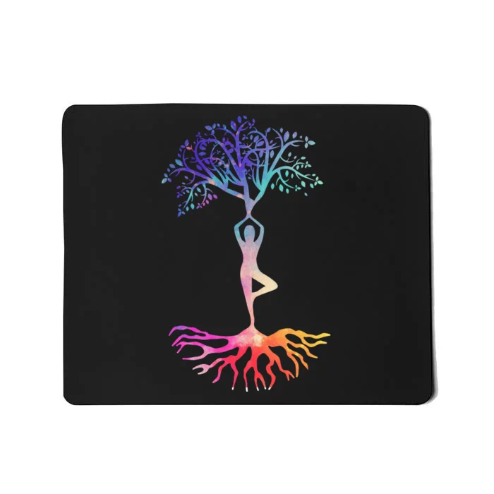 Tree Of Life With Colorful Yoga Mousepad