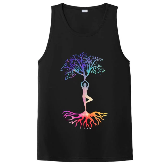 Tree Of Life With Colorful Yoga Performance Tank