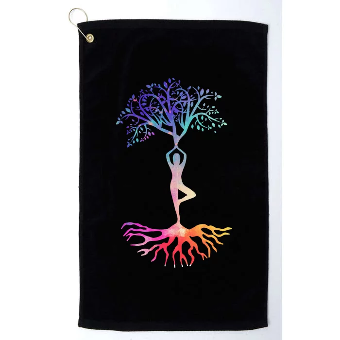 Tree Of Life With Colorful Yoga Platinum Collection Golf Towel