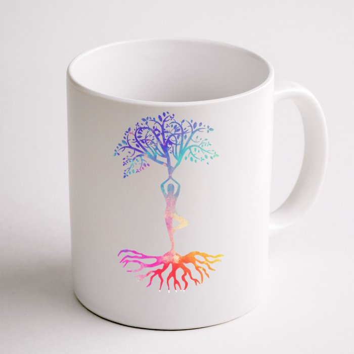 Tree Of Life With Colorful Yoga Front & Back Coffee Mug