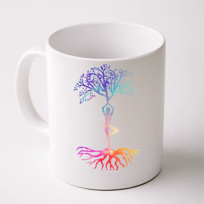 Tree Of Life With Colorful Yoga Front & Back Coffee Mug