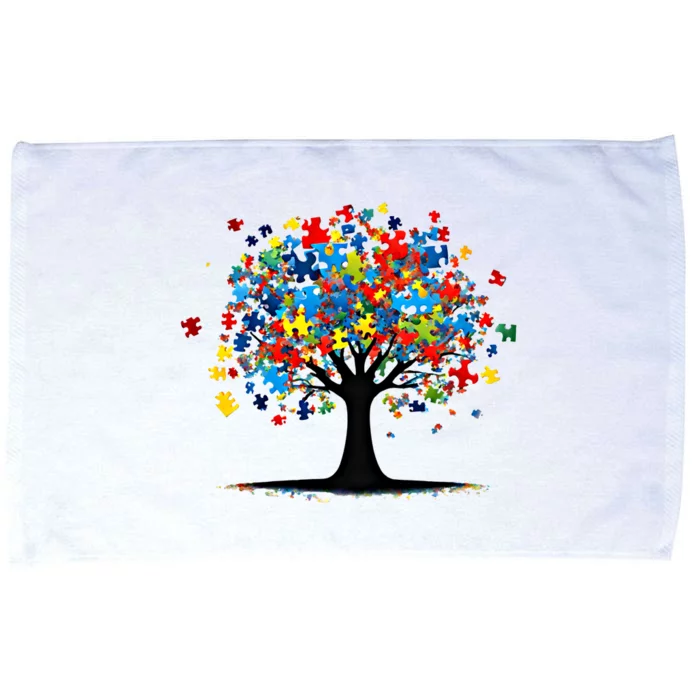 Tree Of Life Autism Awareness Day Autistic Gift Microfiber Hand Towel