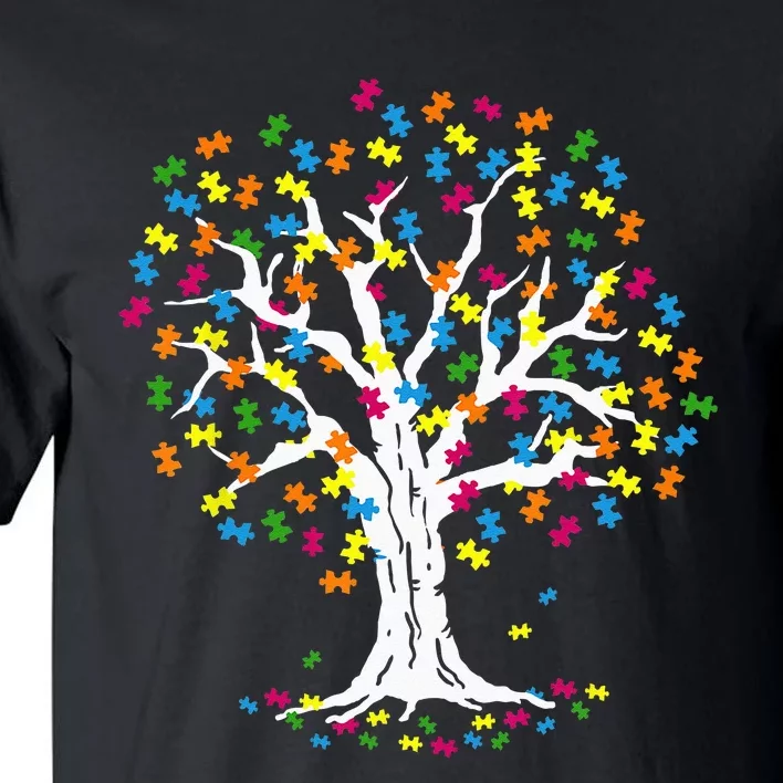 Tree Of Life Autism Awareness Month Funny ASD Supporter Tall T-Shirt