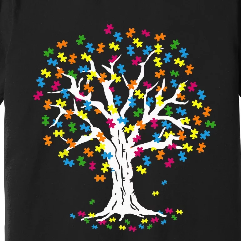 Tree Of Life Autism Awareness Month Funny ASD Supporter Premium T-Shirt