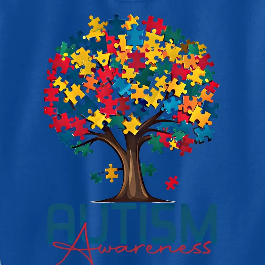 Tree Of Life Autism Awareness Month Funny Asd Supporter Gift Kids Sweatshirt