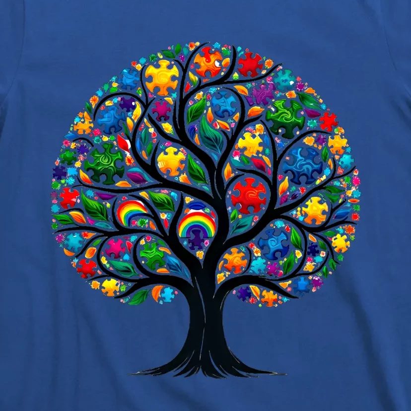 Tree Of Life Autism Awareness Month Funny Gift T-Shirt