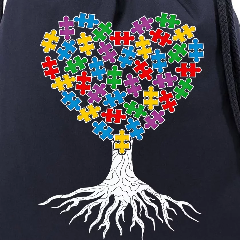 Tree Of Life Autism Awareness Puzzle Tree Funny Gift Drawstring Bag