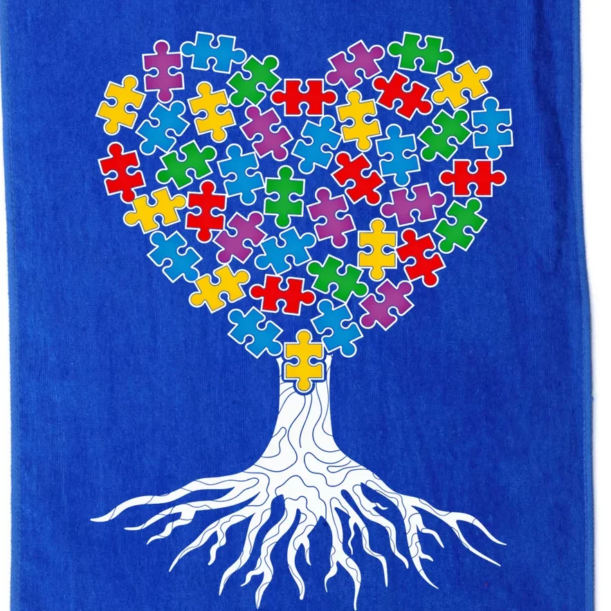 Tree Of Life Autism Awareness Puzzle Tree Funny Gift Platinum Collection Golf Towel