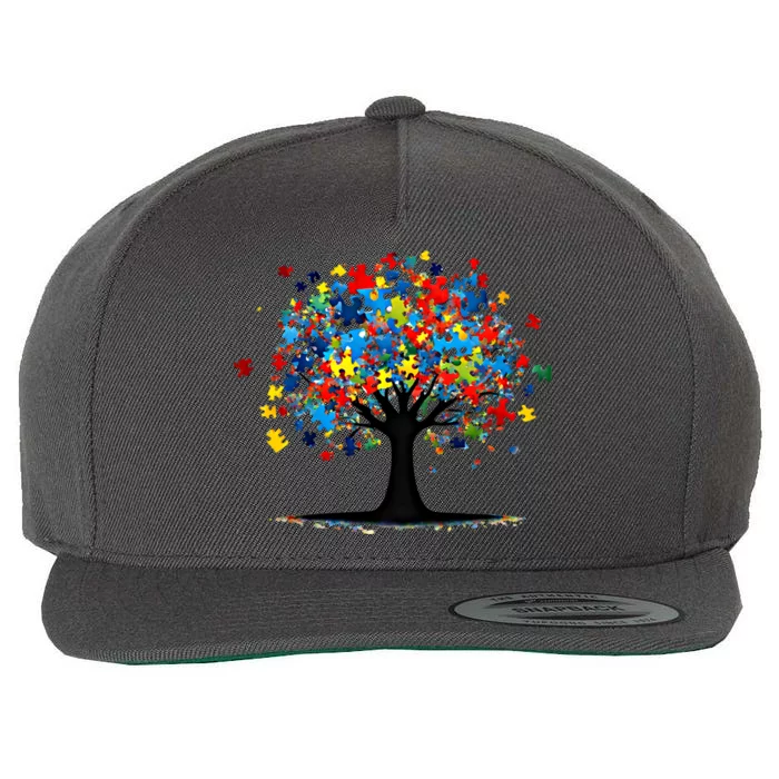 Tree Of Life Autism Awareness Day Autistic Gift Wool Snapback Cap