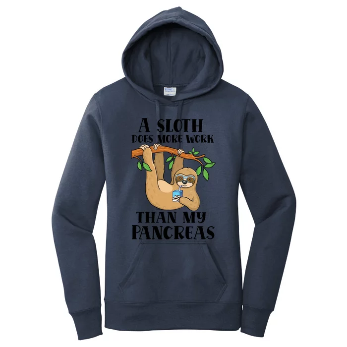 Type Onederful Lazy Cute Sloth Type 1 Diabetes Awareness Meaningful Gift Women's Pullover Hoodie