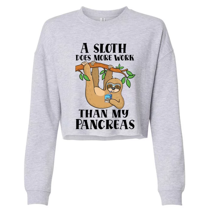 Type Onederful Lazy Cute Sloth Type 1 Diabetes Awareness Meaningful Gift Cropped Pullover Crew