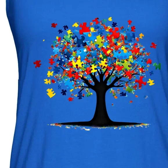 Tree Of Life Autism Awareness Day Autistic Gift Ladies Essential Flowy Tank