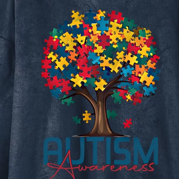 Tree Of Life Autism Awareness Month Funny Asd Supporter Gift Hooded Wearable Blanket