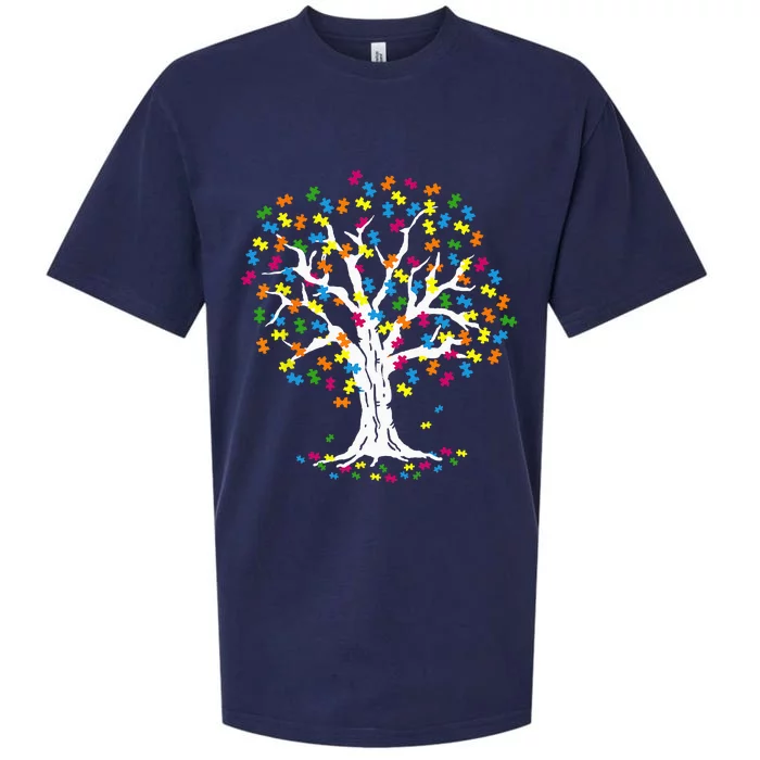 Tree Of Life Autism Awareness Month Funny ASD Supporter Sueded Cloud Jersey T-Shirt