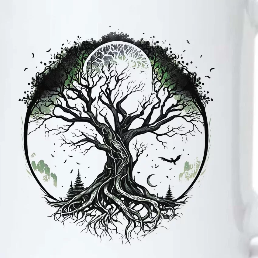 Tree of Life Under the Moon Connection, Life, Magic, Mystery Black Color Changing Mug