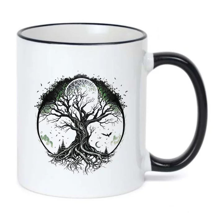 Tree of Life Under the Moon Connection, Life, Magic, Mystery Black Color Changing Mug