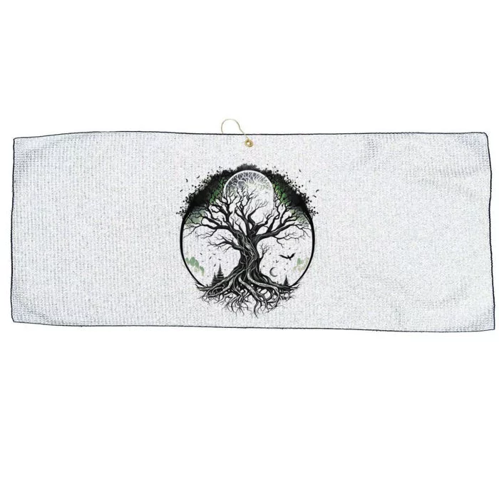 Tree of Life Under the Moon Connection, Life, Magic, Mystery Large Microfiber Waffle Golf Towel