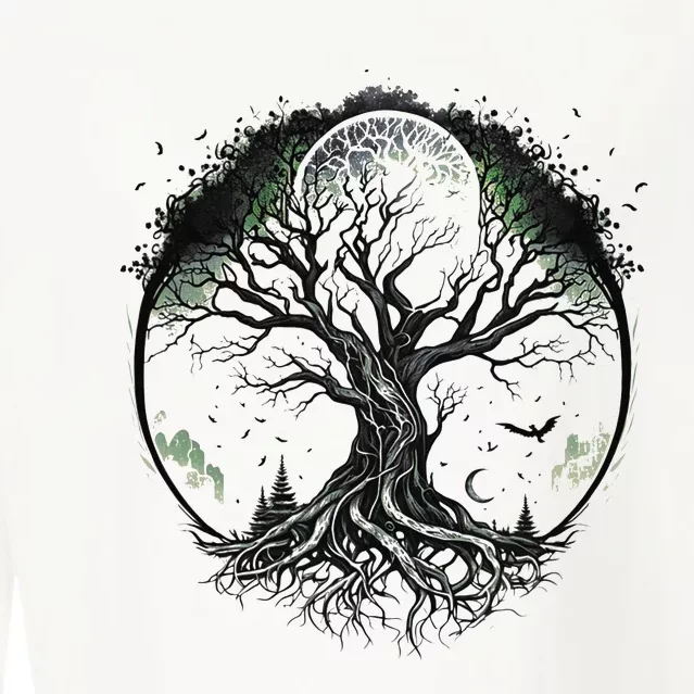 Tree of Life Under the Moon Connection, Life, Magic, Mystery Cropped Pullover Crew