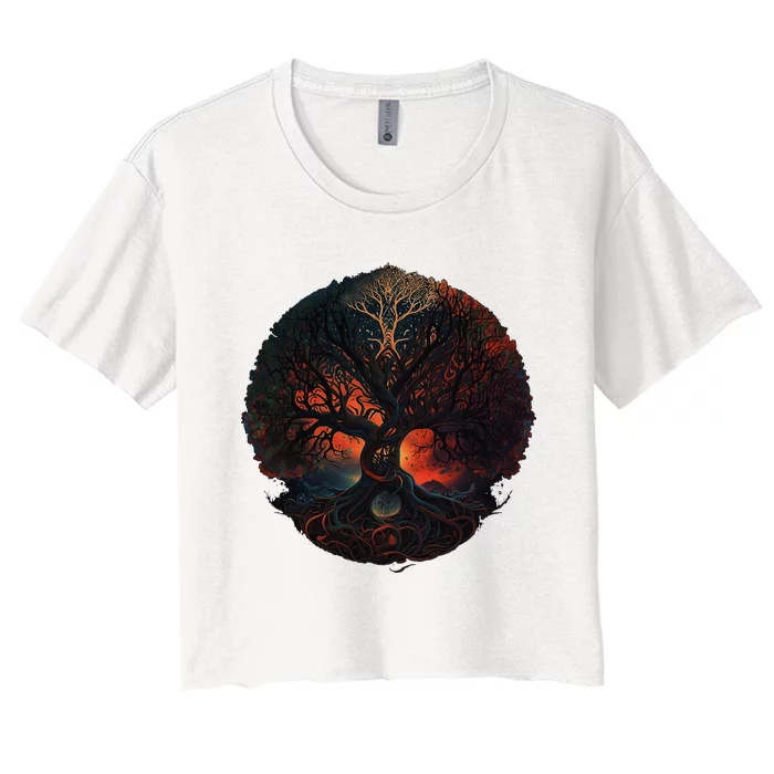 Tree Of Life Gift The Tree Of Life Meditation Women's Crop Top Tee