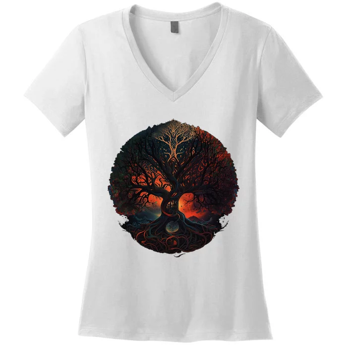 Tree Of Life Gift The Tree Of Life Meditation Women's V-Neck T-Shirt